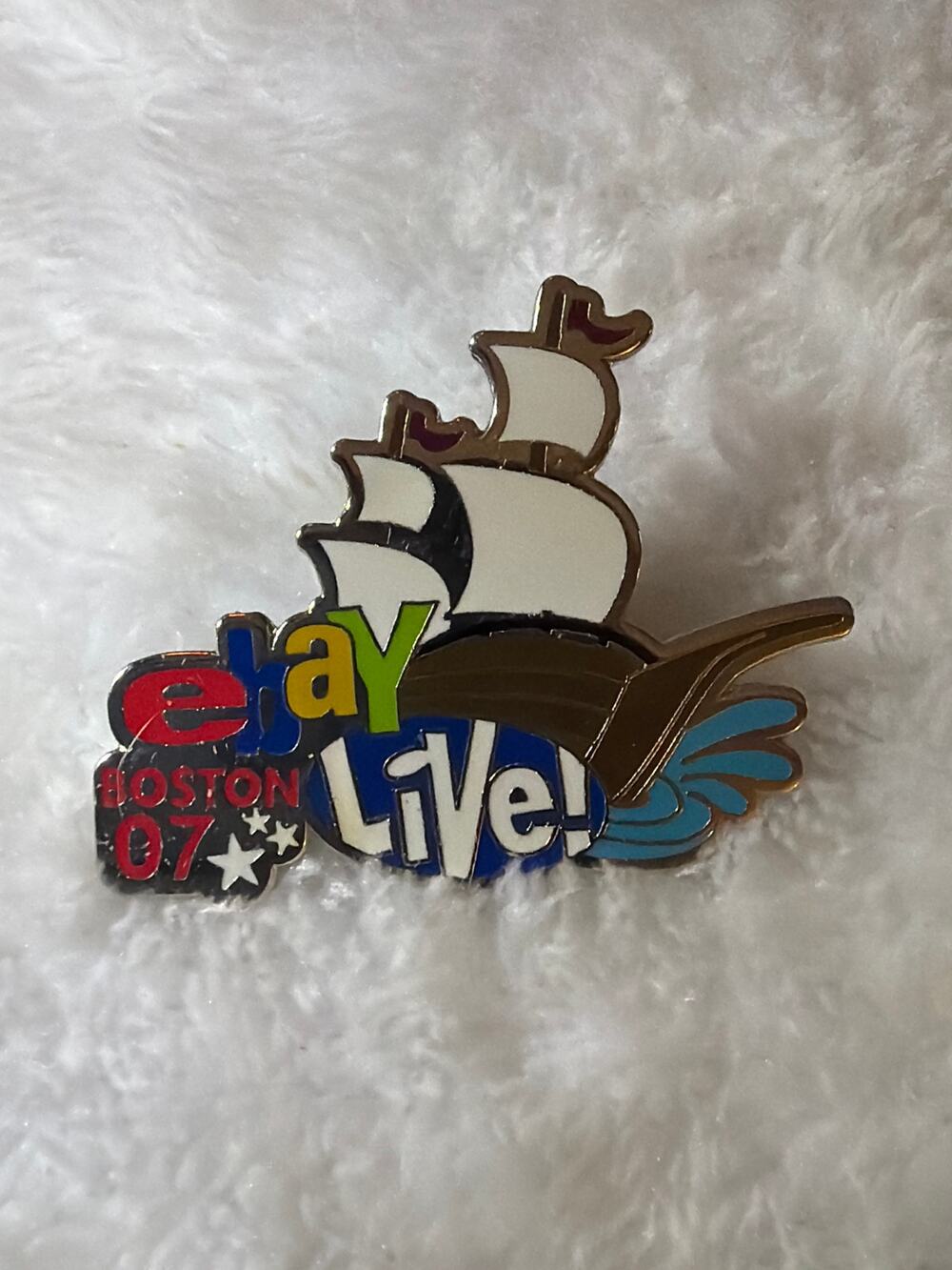 eBay Live Boston 2007 Mayflower Ship Enamel Lapel Pin Convention eBayana